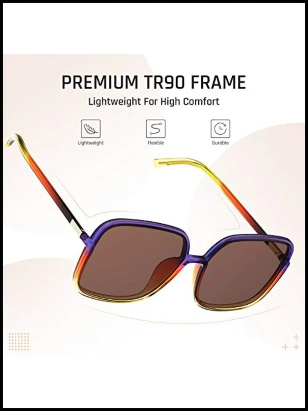 Oversized Square Polarized UV400 Protection Sports Sunglasses for Women